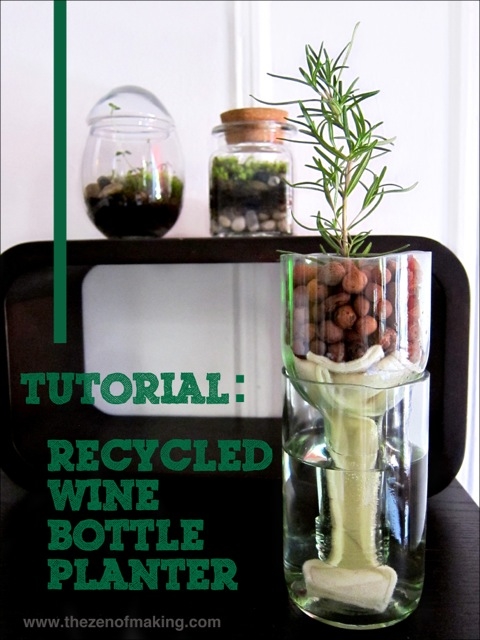 Tutorial: Recycled Wine Bottle Planter