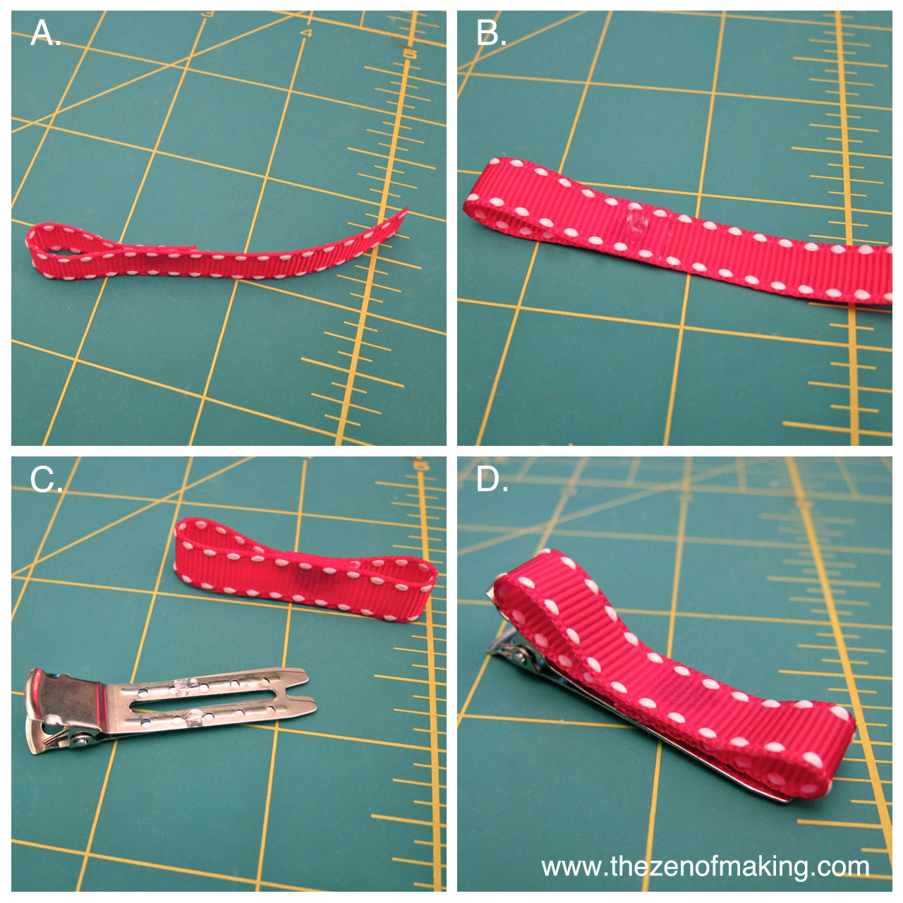 Ribbon Bow Mini Hair Clips Tutorial — PACountryCrafts