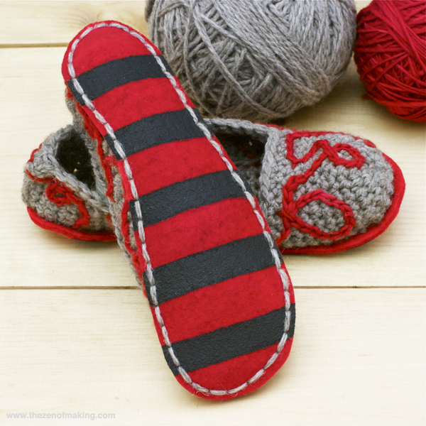 Tutorial: Fancy Felt Soles Crocheted | Red-Handled Scissors
