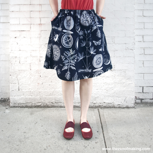jersey skirt with pockets pattern