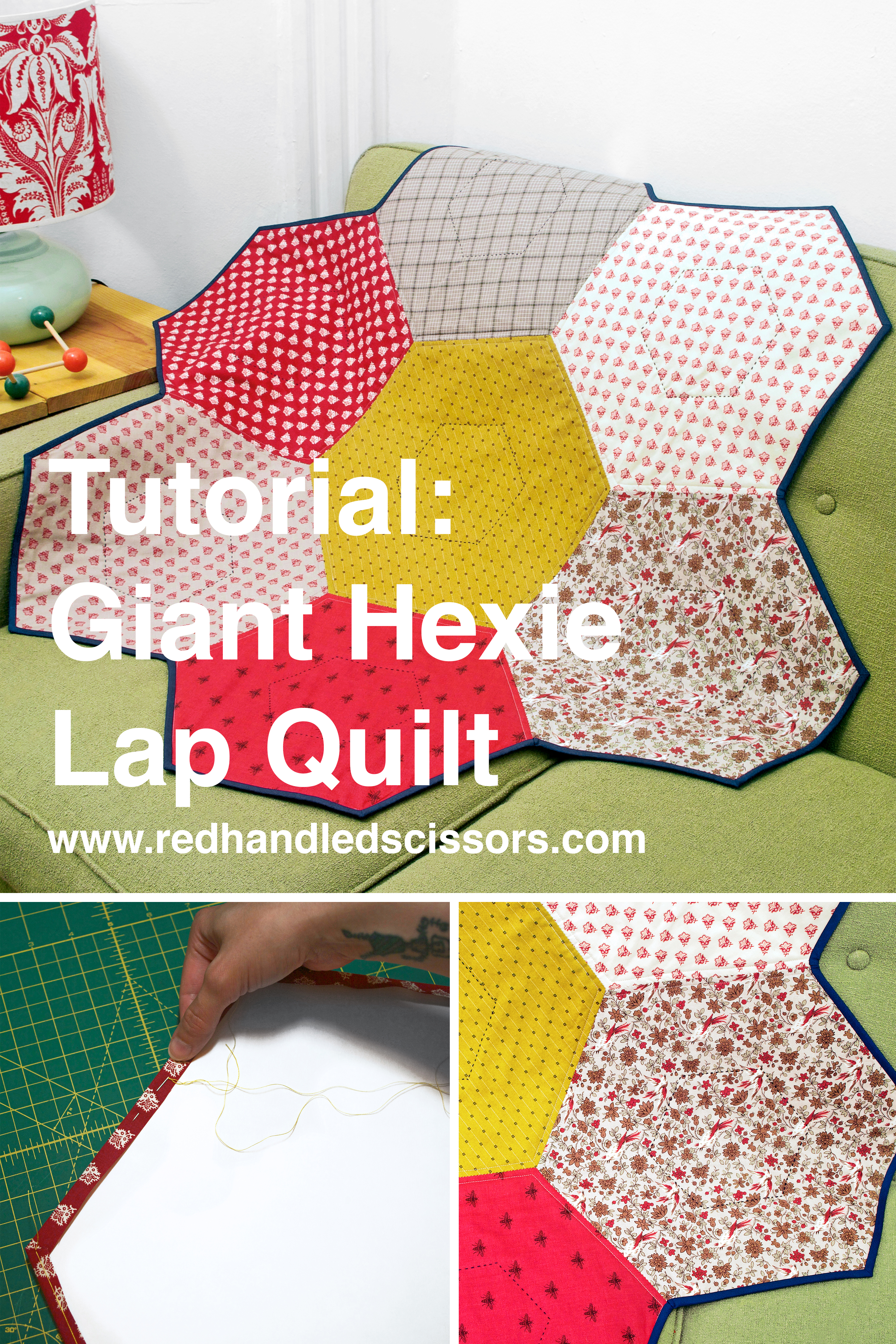 Large Hexagon Quilt Pattern and Tutorial